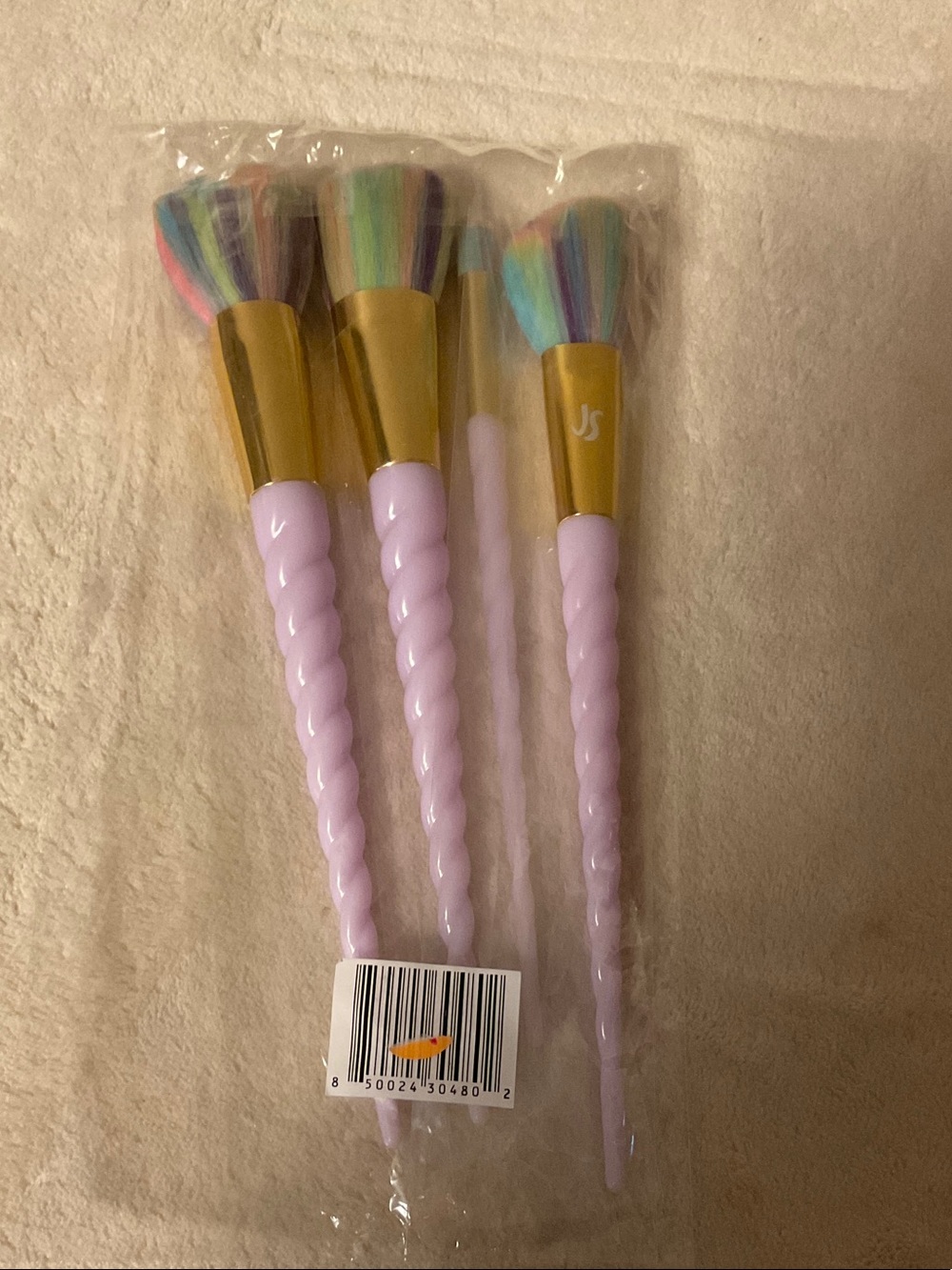 JS Collections Unicorn-Inspired Makeup Brush Set with Pastel Pink Handles